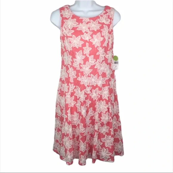 chinese dress ladies Dylan Overlay Embroidered Dress-Coral S